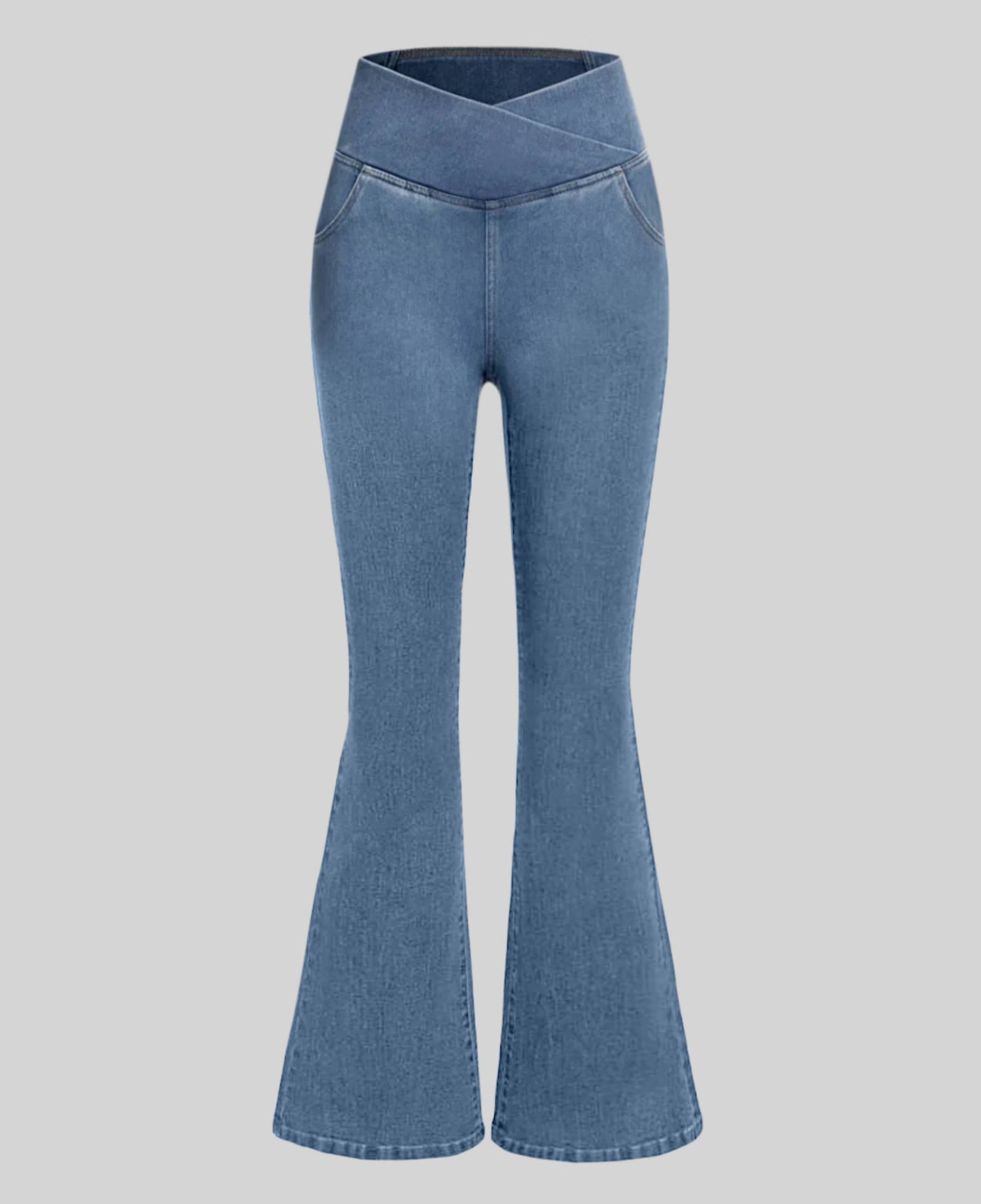 Calça Jeans Modeladora de Cintura Alta Cruzada - [COMPRE 1 E LEVE 2]