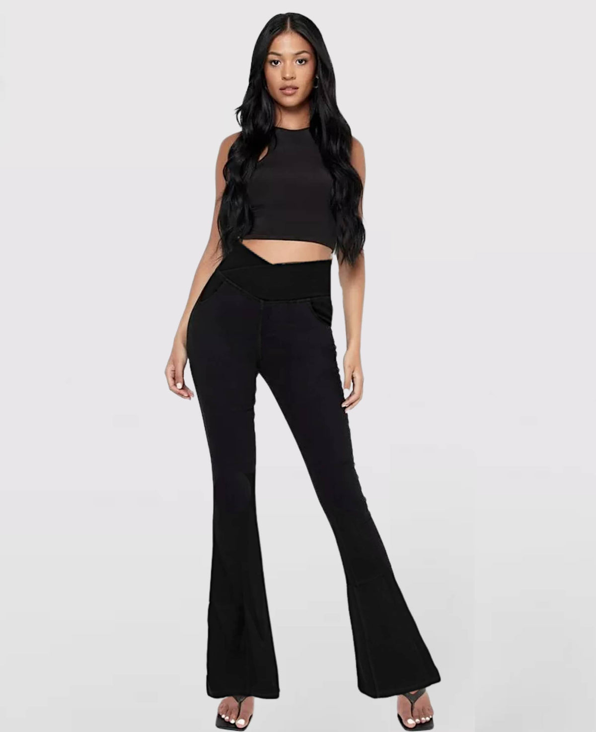 Calça Jeans Modeladora de Cintura Alta Cruzada - [COMPRE 1 E LEVE 2]
